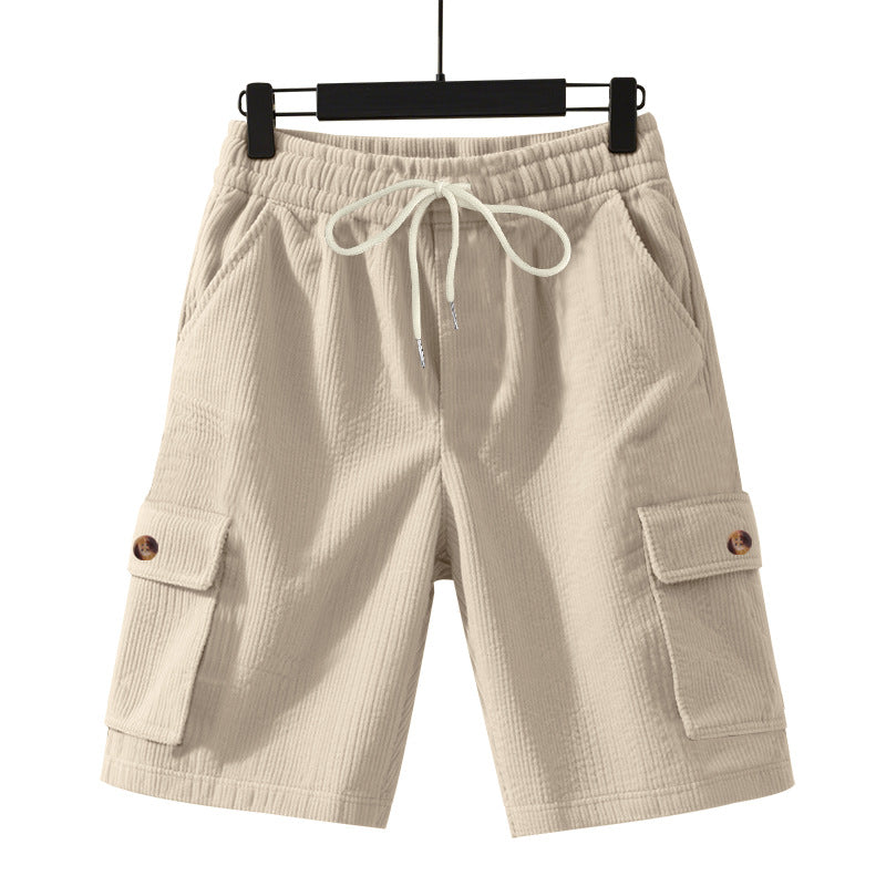 Herren nan Cord-Cargo-Shorts mit elastischem Tunnelzugbund, aufgesetzten Cargotaschen und weichem Baumwollmix Echo Archiv