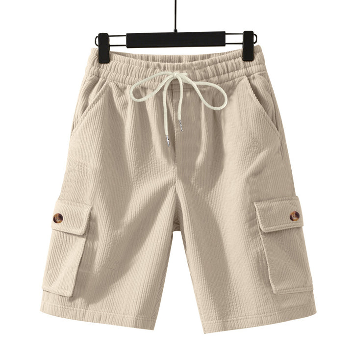 Herren nan Cord-Cargo-Shorts mit elastischem Tunnelzugbund, aufgesetzten Cargotaschen und weichem Baumwollmix Echo Archiv