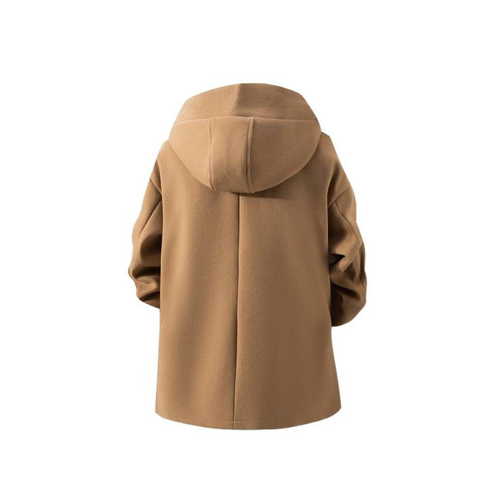 Herren nan Kapuzen-Mantel aus Wollmix mit Oversize-Schnitt und verdeckter Druckknopfleiste Echo Archiv