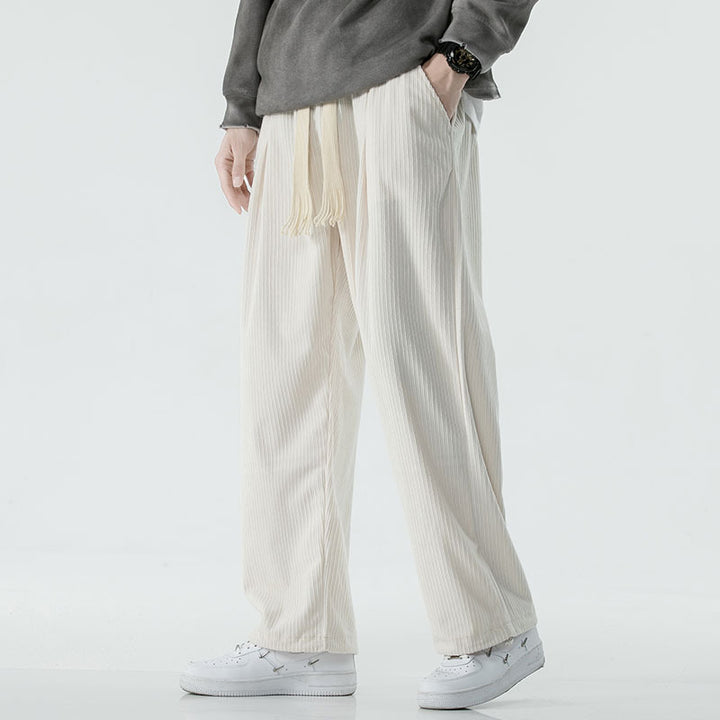 Herren Locker geschnittene Cordhose mit breitem Bein, elastischem Bund und dekorativem Kordelzug Echo Archiv