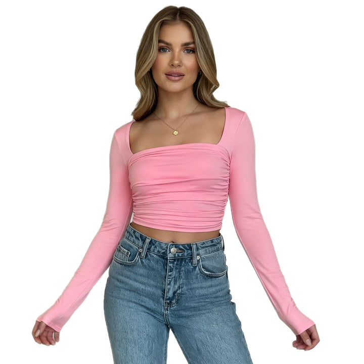 Damen figurbetontes Longsleeve mit Raffungen Echo Archiv