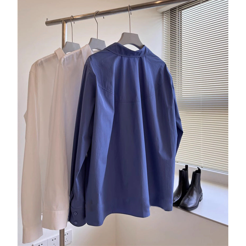 Damen Klassische Hemdbluse mit breitem Kragen Echoarchiv