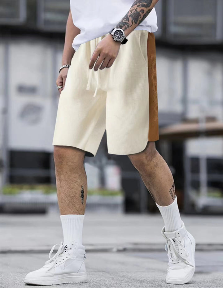 Herren lässige Sport-Shorts mit seitlichen Kontraststreifen und elastischem Bund Echoarchiv