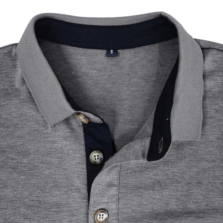 Herren Langarm-Polohemd mit klassischem Henley-Ausschnitt Echoarchiv