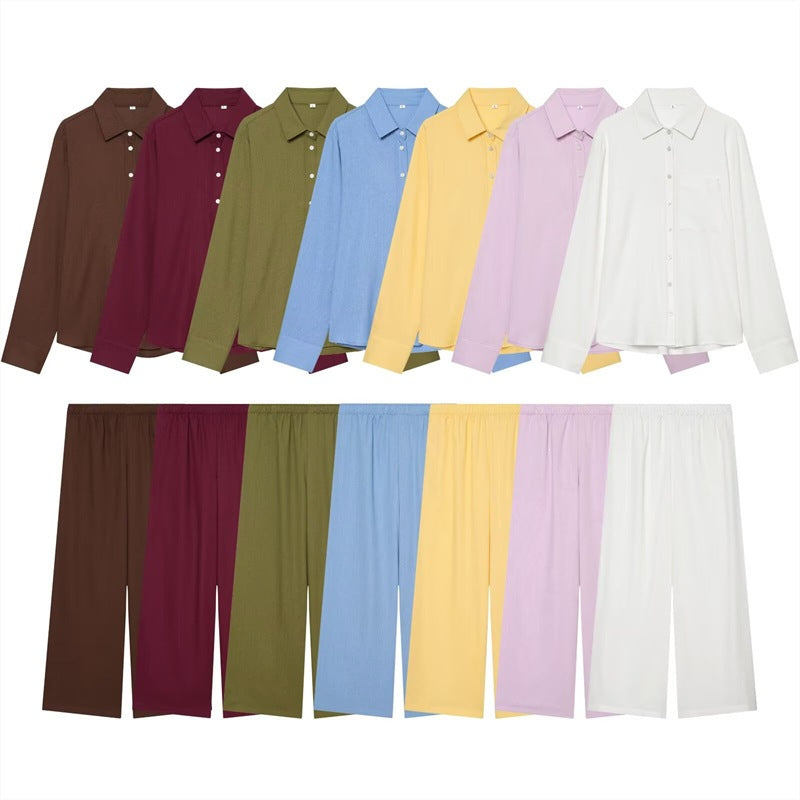 Damen Weite Palazzo-Hose mit elastischem Bund und fließendem Leinenmix Echo Archiv