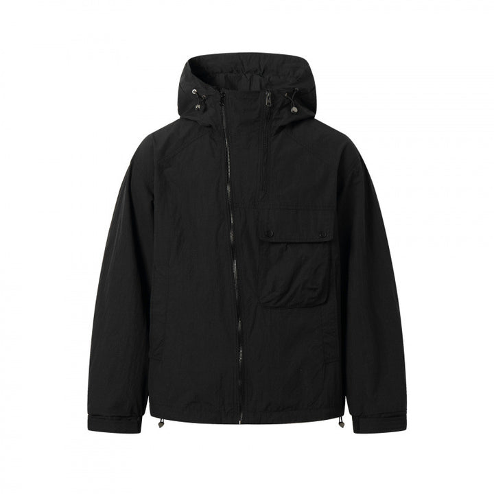 Unisex Leichte Kapuzen-Übergangsjacke mit großem Pattentaschen-Detail und Kordelzug Echo Archiv