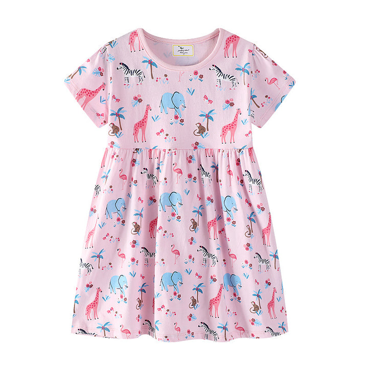 Mädchen Baumwollkleid mit verspieltem Tiermotiv Echo Archiv