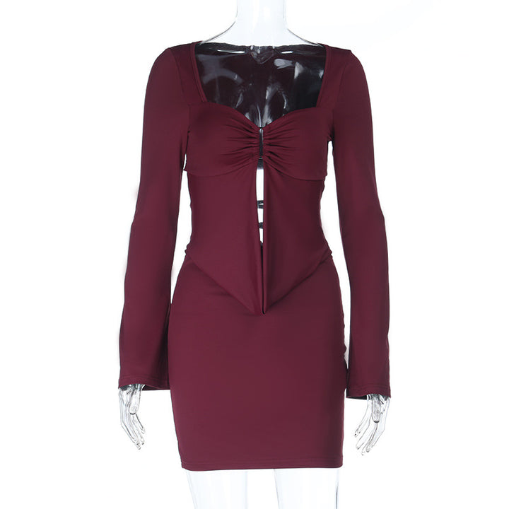 Damen figurbetontes Minikleid mit raffinierten Rüschendetails und elegantem Ausschnitt Echo Archiv