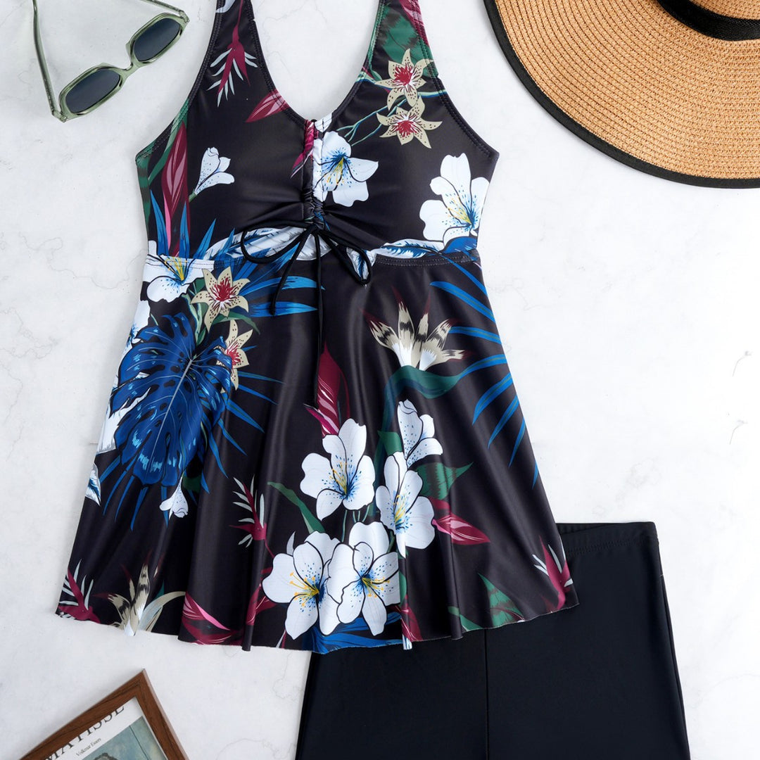 Damen Tankini-Set mit floralem Design und verstellbarem Oberteil Echo Archiv