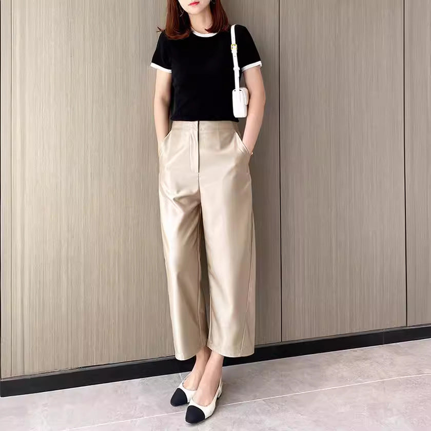 Damen Elegante weite Stoffhose Echoarchiv