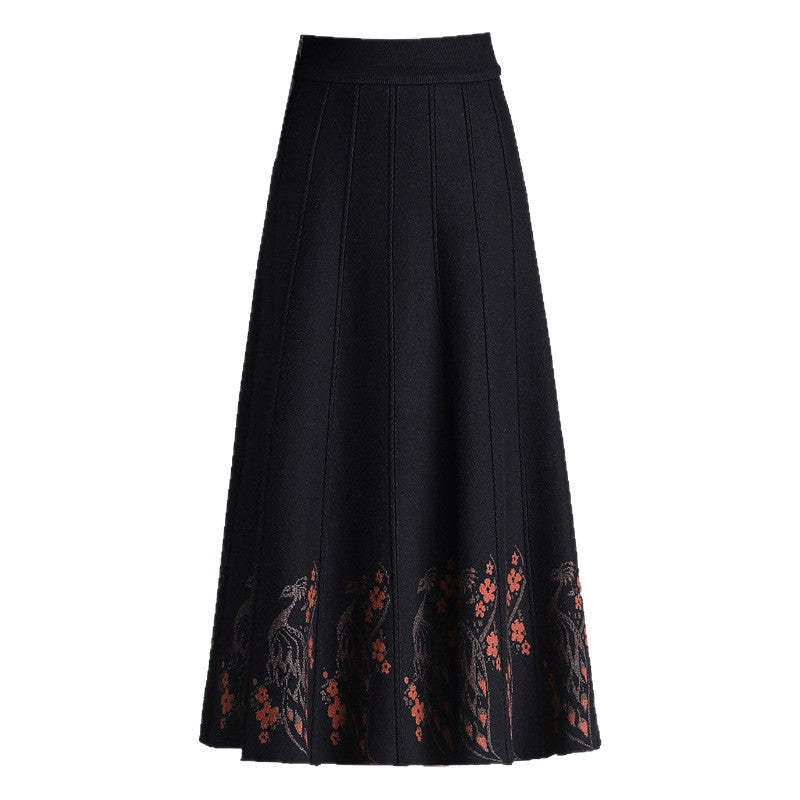 Damen Eleganter Maxirock mit floralem Spitzenabschluss Echo Archiv