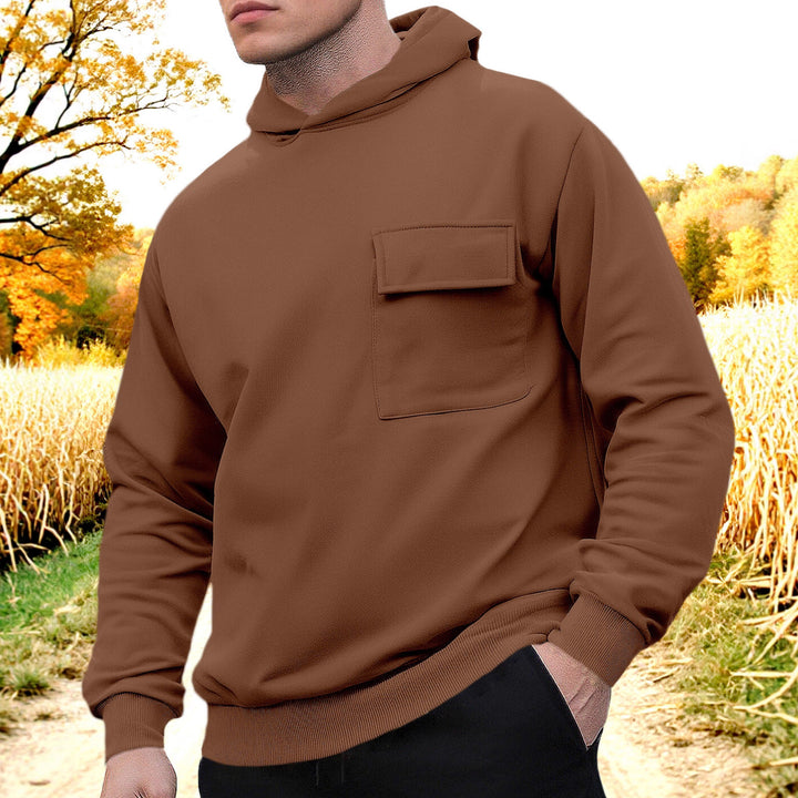 Herren bequemer Kapuzenpullover mit praktischer Brusttasche Echoarchiv
