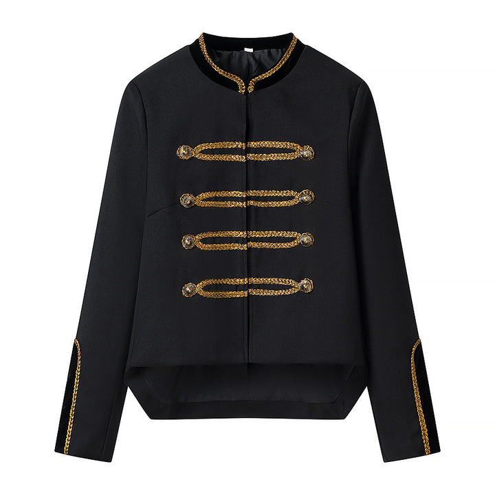 Damen Military-inspirierte Kurzjacke mit goldenen Zierborten Echo Archiv