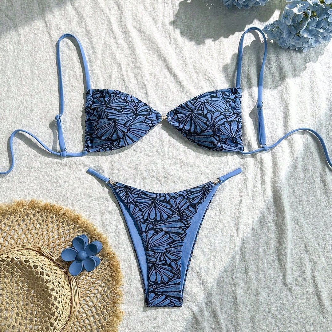 Damen Triangel-Bikini mit floralem Muster und verstellbaren Trägern Echo Archiv