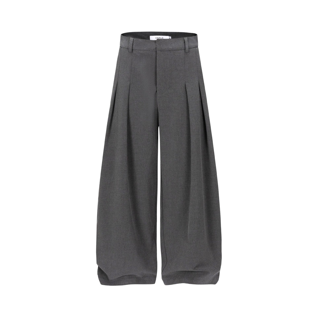 Damen Hochtaillierte weite Plissee-Hose mit Bügelfalte und Gürtelschlaufen Echoarchiv