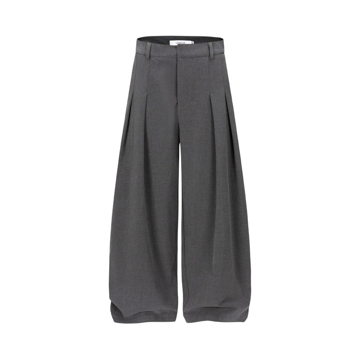 Damen Hochtaillierte weite Plissee-Hose mit Bügelfalte und Gürtelschlaufen Echoarchiv