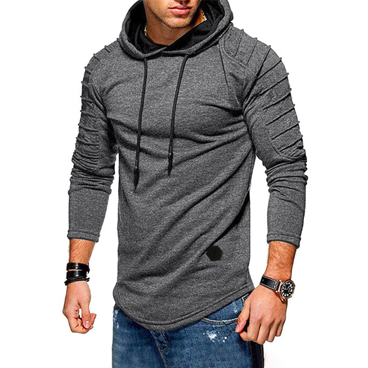 Herren Longline Kapuzenpullover mit gepolsterten Panelärmeln und tailliertem Slim-Fit Echo Archiv