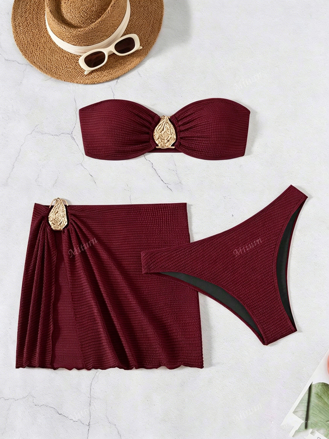 Damen Bandeau-Bikini-Set mit dekorativem Wickelrock Echo Archiv