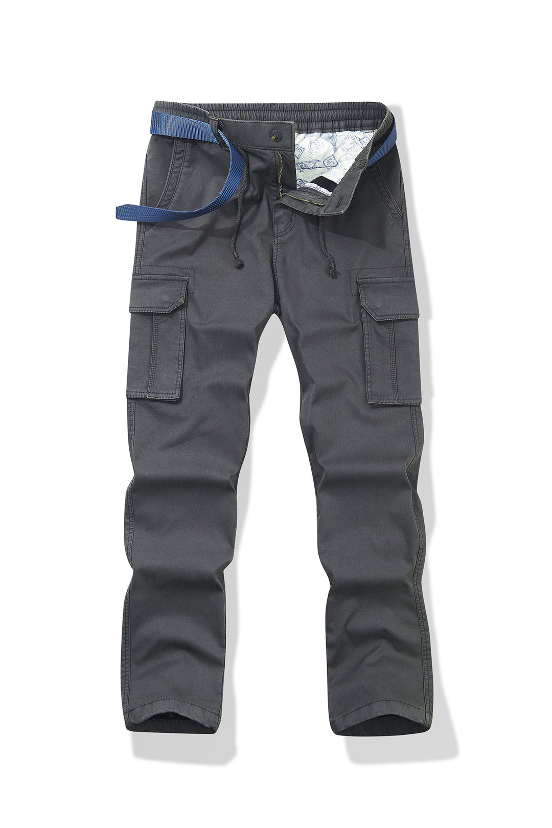 Herren Slim-Fit Utility-Cargohose mit elastischem Bund, Kordelzug und integrierter Webgürtel Echo Archiv