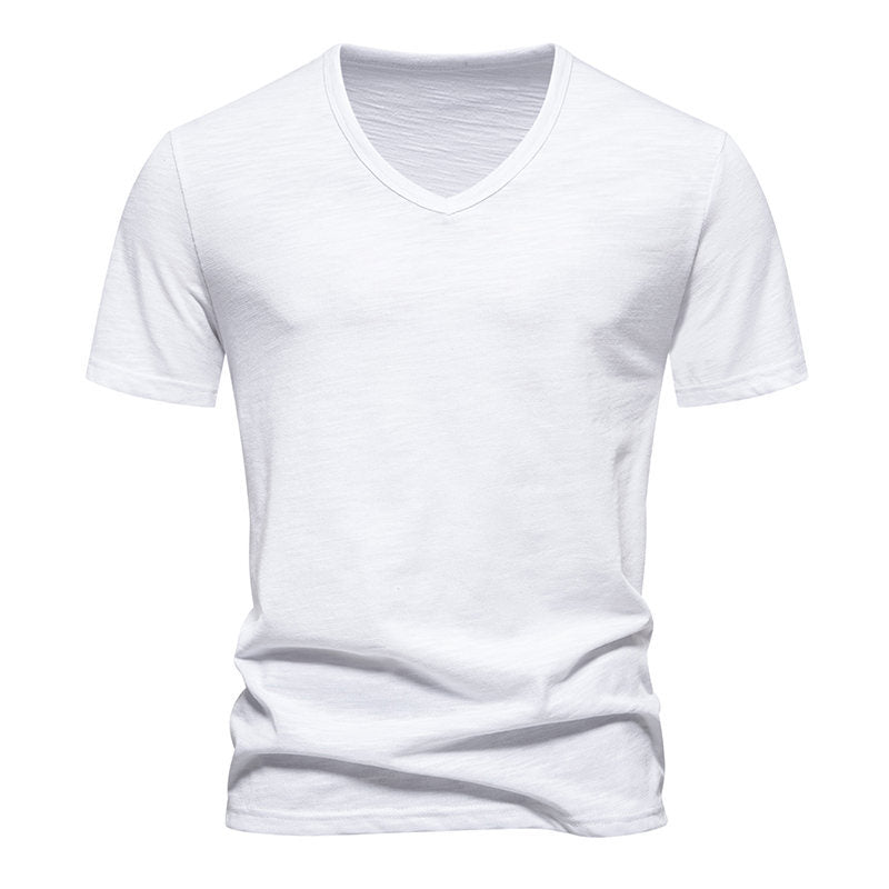 Herren V-Ausschnitt T-Shirt aus atmungsaktiver Baumwolle mit komfortablem Sitz Echoarchiv