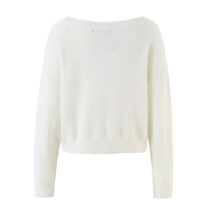 Damen Kuschelweicher Oversize-Pullover mit weitem U‑Boot‑Ausschnitt Echo Archiv