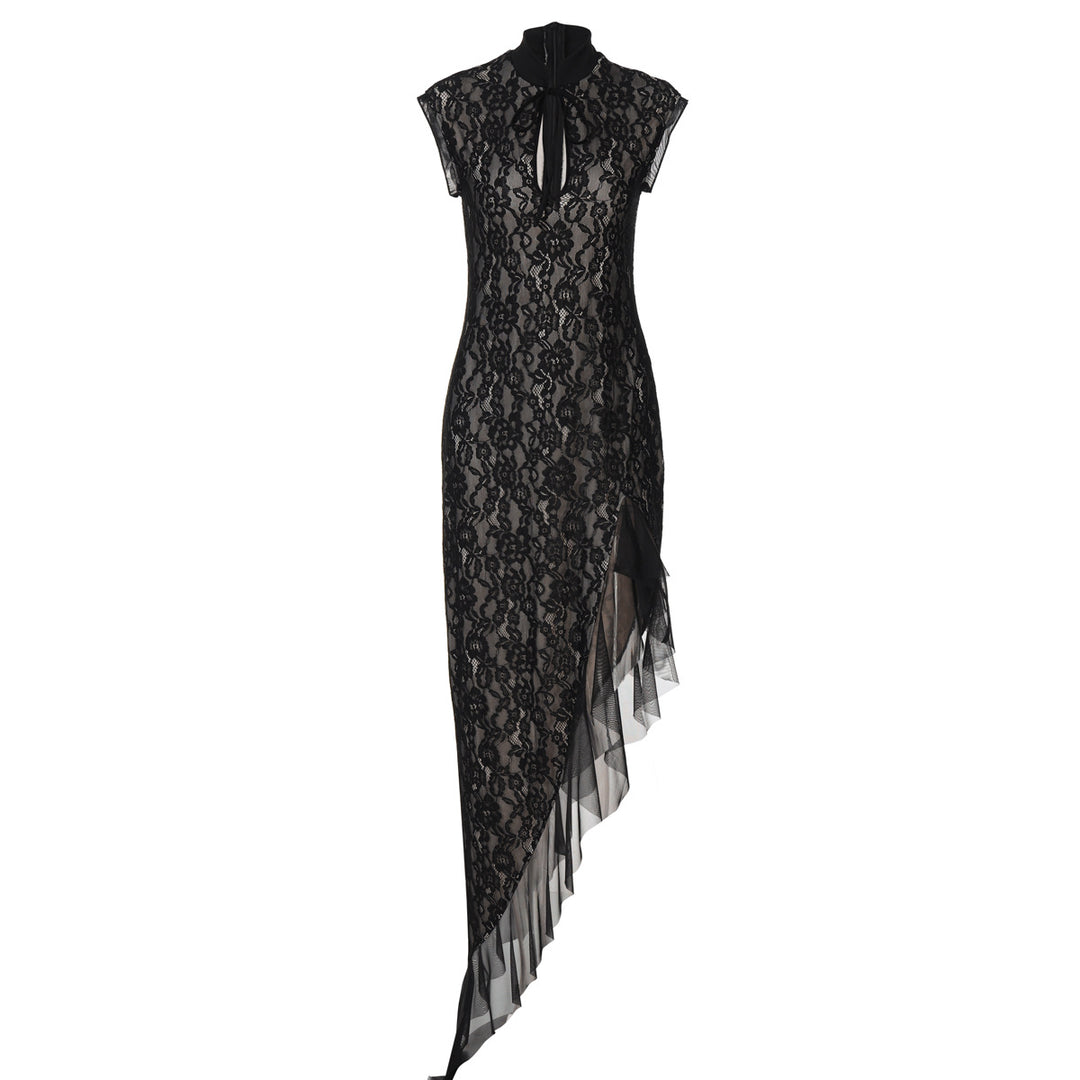 Damen Spitzenmaxikleid mit asymmetrischem Saum Echo Archiv