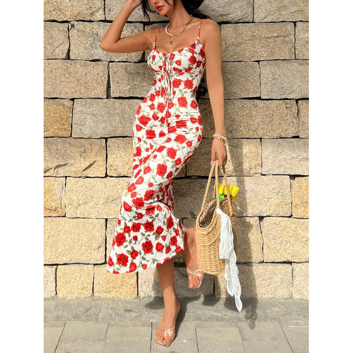Damen Midi-Kleid mit floralen Details und zauberhaftem Schnitt Echo Archiv