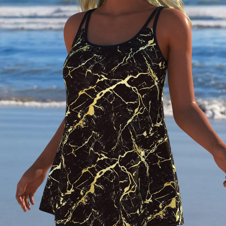 Damen Schwimmanzug mit modischem A-Linien-Schnitt und floralem Design Echo Archiv