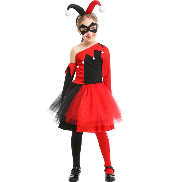 Mädchen Joker-Kostüm mit Tüllrock und maskierten Accessoires Echo Archiv