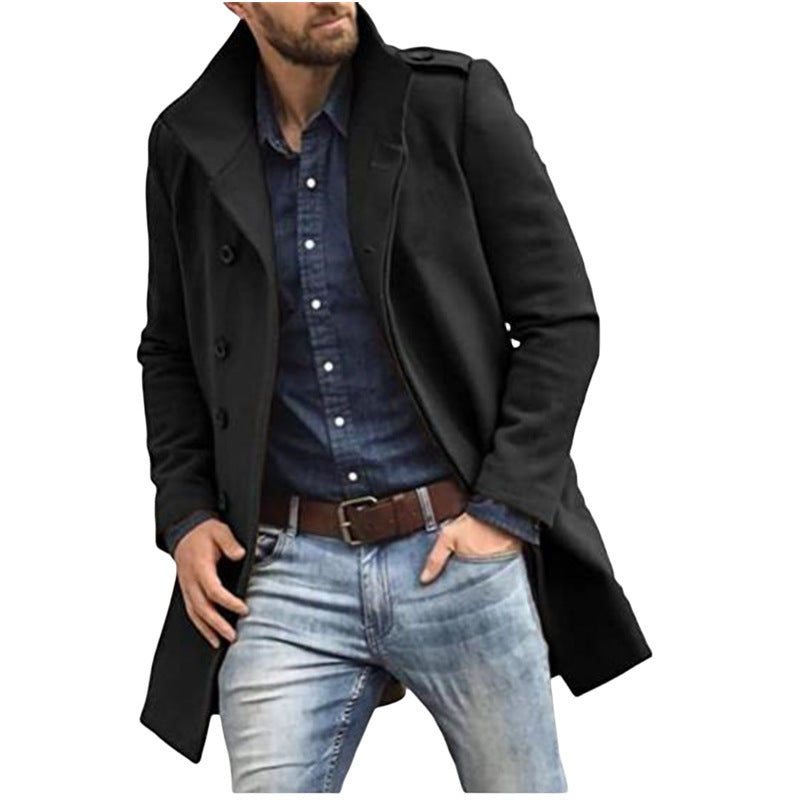 Herren eleganter Trenchcoat mit doppelter Knopfleiste und praktischem Innenfutter Echoarchiv
