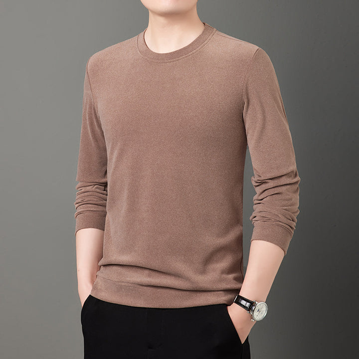 Herren Feiner Rundhals-Pullover aus leichtem Stretch-Strick mit schmaler Silhouette Echo Archiv