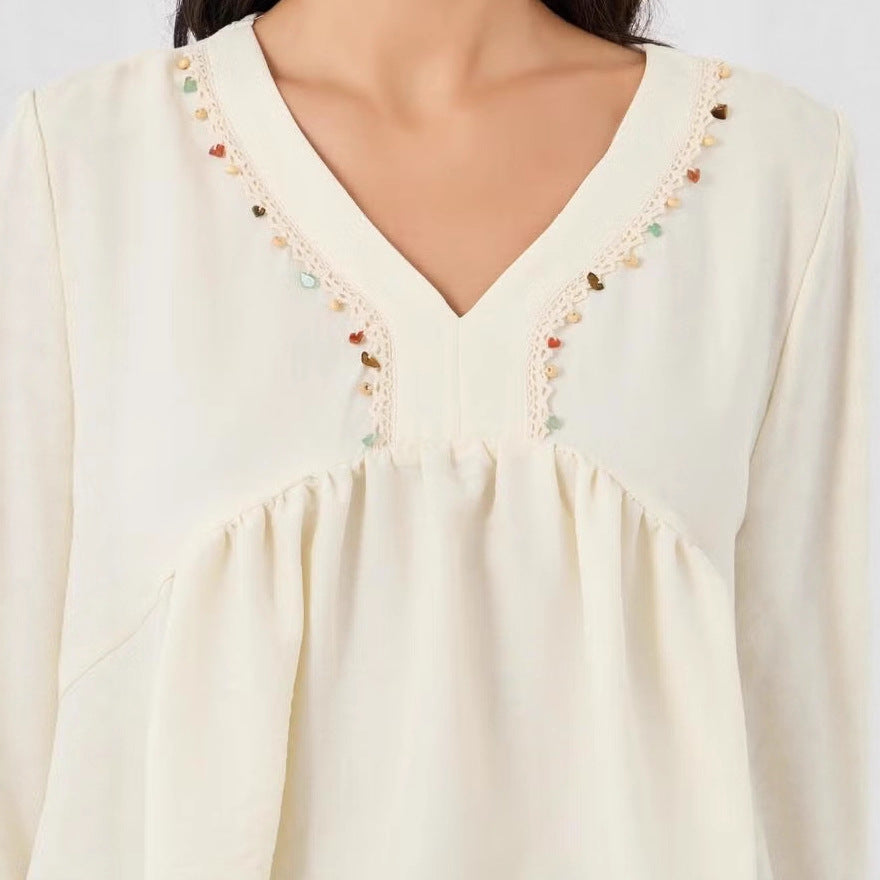Damen Lockere Bluse mit eingearbeiteten Details Echo Archiv