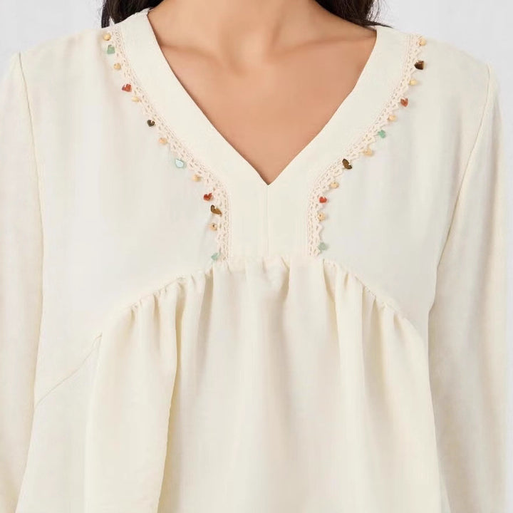 Damen Lockere Bluse mit eingearbeiteten Details Echo Archiv