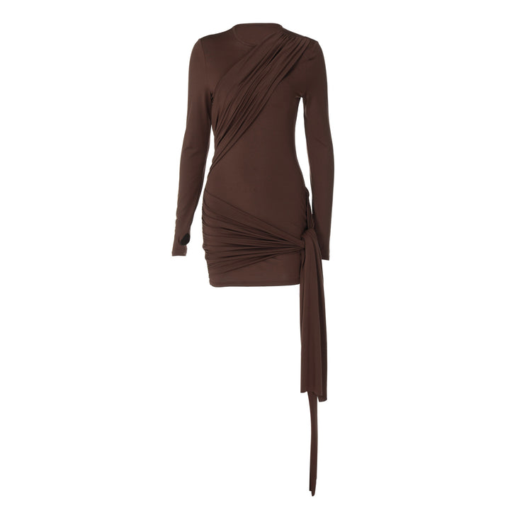 Damen Wickelkleid mit raffinierter Drapierung und langen Ärmeln Echo Archiv