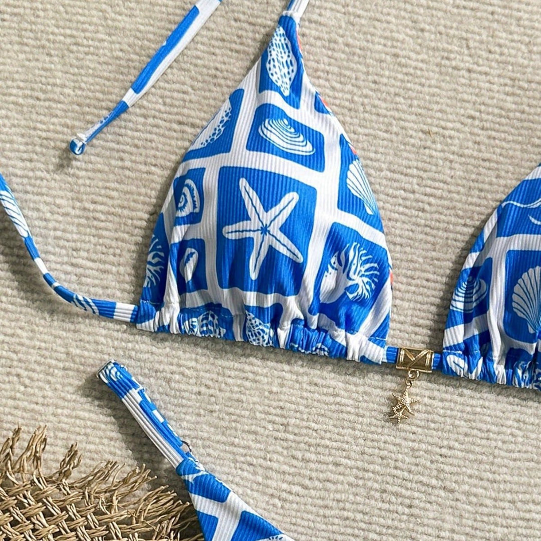 Damen Triangel-Bikini mit maritimem Muster Echo Archiv