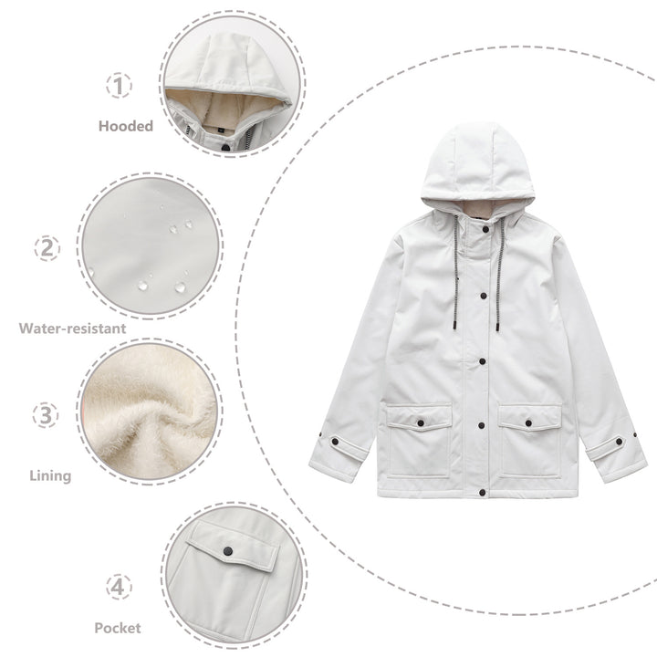 Damen nan wasserabweisender Parka mit Kapuze, fleecegefütterter Innenseite und großen Pattentaschen Echo Archiv