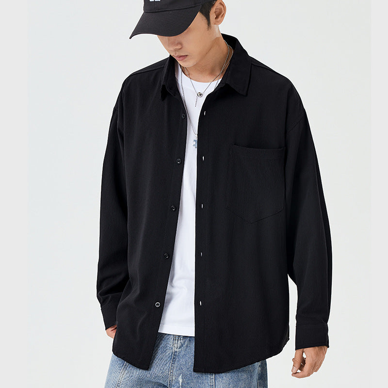 Herren lässiges Overshirt mit Brusttasche Echoarchiv