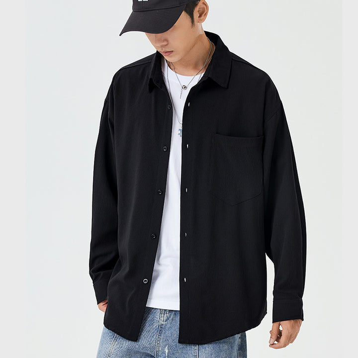 Herren lässiges Overshirt mit Brusttasche Echoarchiv