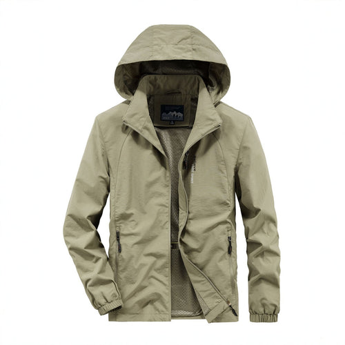 Herren Ultraleichte Atmungsaktive Kapuzenjacke mit perforiertem Mesh‑Futter und Reißverschlusstaschen Echo Archiv