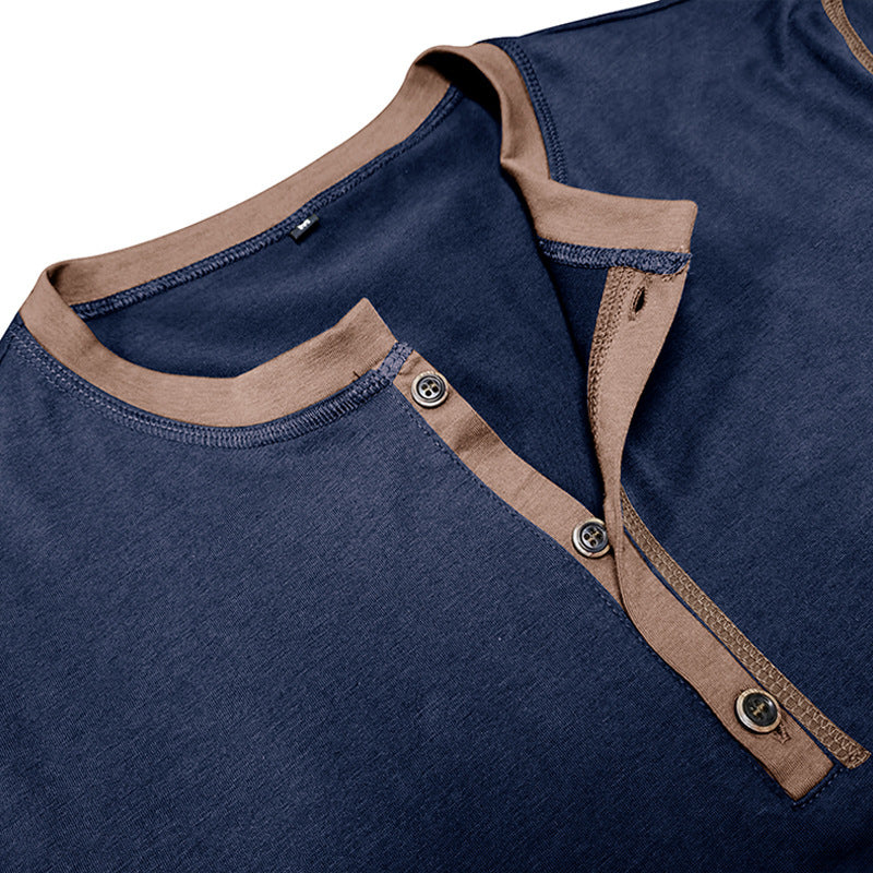 Herren Polohemd im modischen Henley-Stil mit einzigartigen Akzenten Echoarchiv