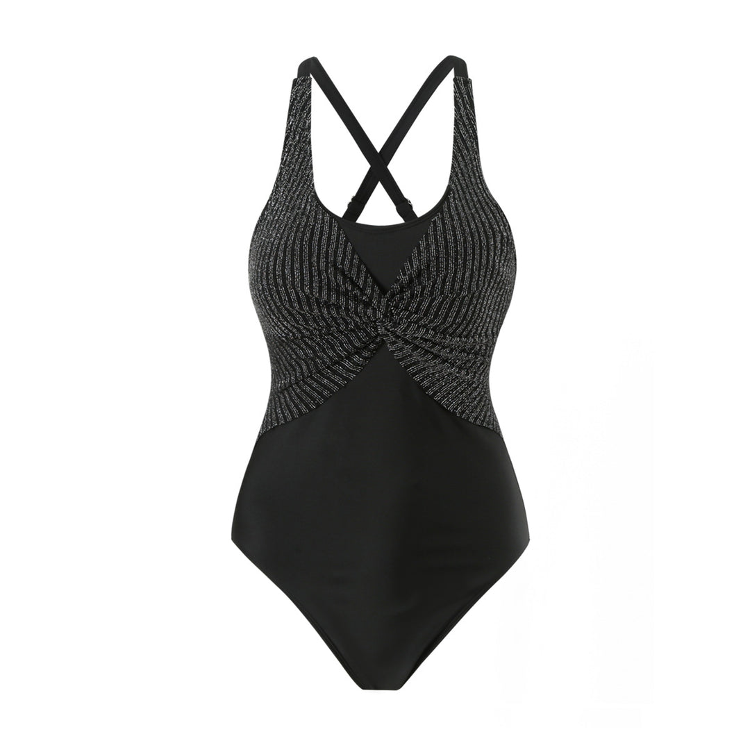 Damen Sportlicher Einteiler Badeanzug mit stilvollem Wickel-Design Echo Archiv
