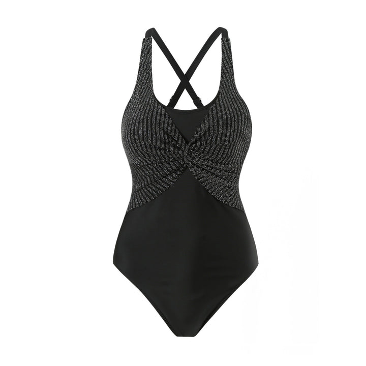 Damen Sportlicher Einteiler Badeanzug mit stilvollem Wickel-Design Echo Archiv