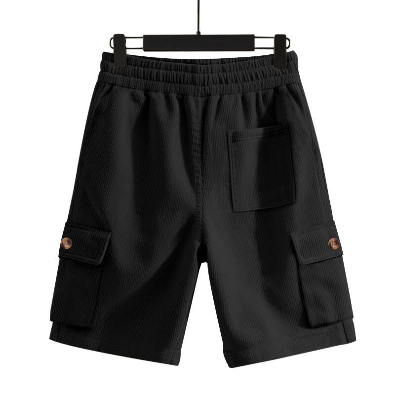 Herren nan Cord-Cargo-Shorts mit elastischem Tunnelzugbund, aufgesetzten Cargotaschen und weichem Baumwollmix Echo Archiv
