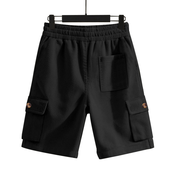 Herren nan Cord-Cargo-Shorts mit elastischem Tunnelzugbund, aufgesetzten Cargotaschen und weichem Baumwollmix Echo Archiv