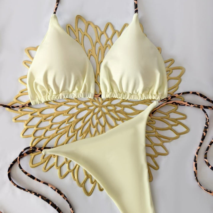 Damen Triangel-Bikini-Set mit verstellbaren Trägern und modischem Leoprint Echo Archiv