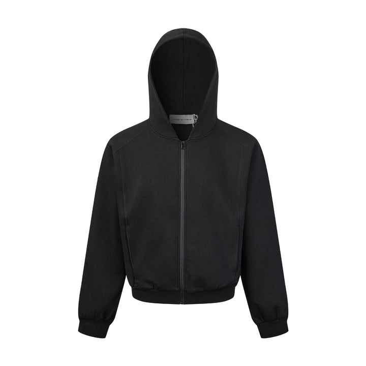 Unisex Kapuzen-Sweatjacke mit durchgehendem Reißverschluss und geripptem Bund Echoarchiv