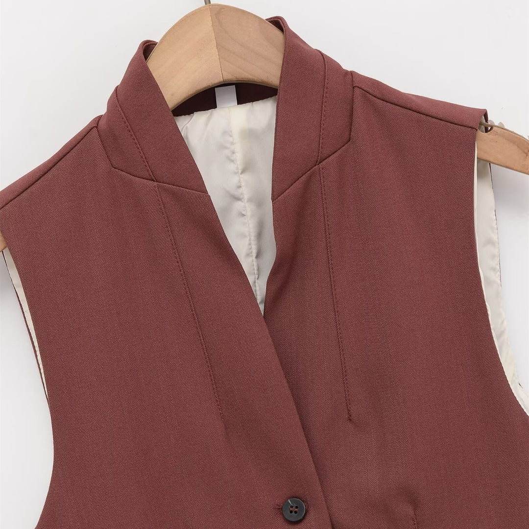Damen ärmellose Blazerjacke mit eleganter Silhouette und feinen Details Echo Archiv
