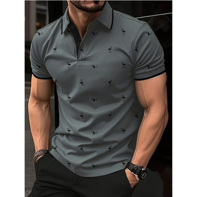 Herren Freizeit Bedrucktes Polo-Shirt Echoarchiv