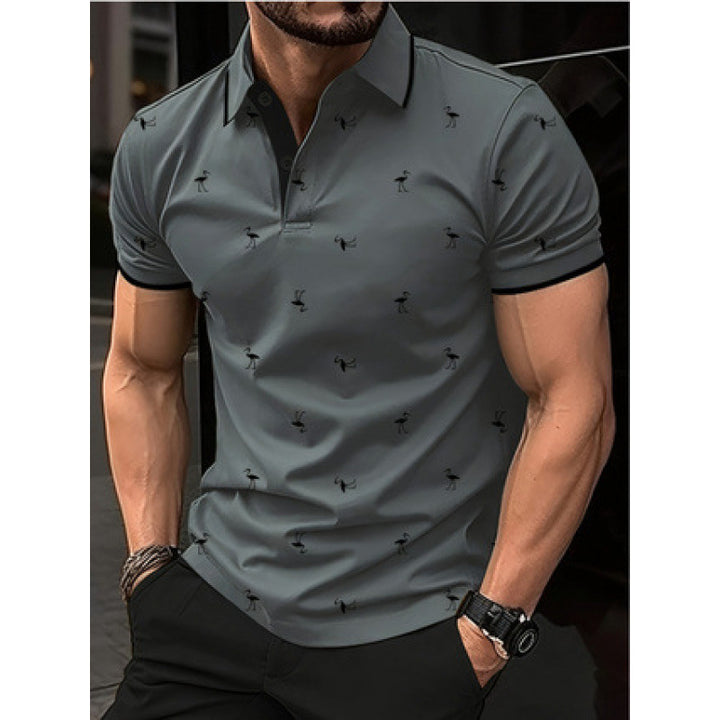 Herren Freizeit Bedrucktes Polo-Shirt Echoarchiv