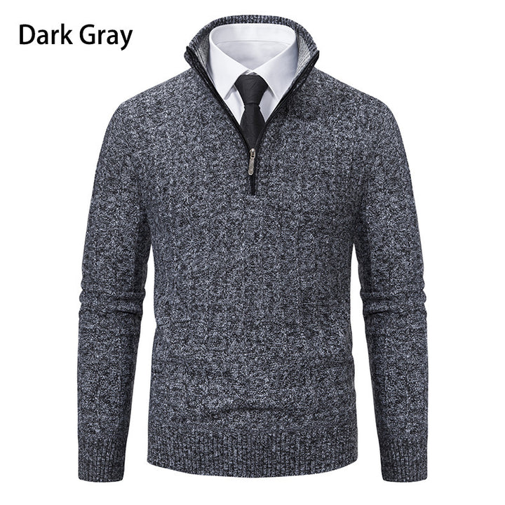 Herren Feinstrickpullover mit Reißverschluss und strukturiertem Design Echoarchiv